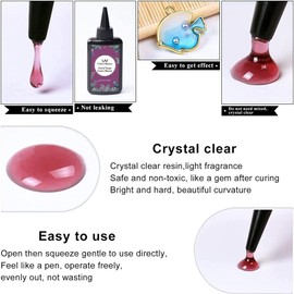 100G Black UV Resin-Shake Evenly Before Use-Upgrade Quick Cure! Hard Type Color Resin, UV Glue Ultraviolet Curing, Solar Cure Sunlight Activated Resin Clear Adhesive Glue for Jewelry Making-Black
