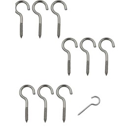 uvbws 10 Pcs Stainless Steel Ceiling Hooks 2-1/2 Inch Ceiling Eye Bolt Heavy Duty Screw Hooks(Open Loop)