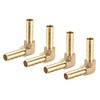 sourcing map 4 pieces 6 mm barbed brass 90° angle