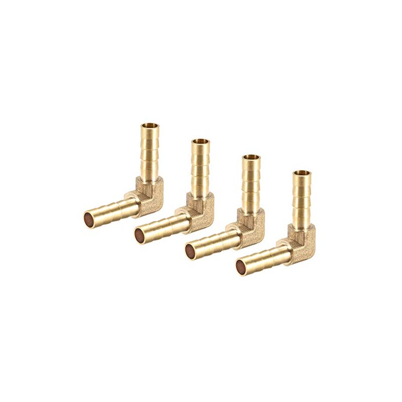 sourcing map 4 pieces 6 mm barbed brass 90° angle