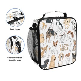 ALAZA Lunch Bags for Boys Girls, Pets of Dogs Reusable Insulated Lunch Box Thermal Meal Tote Kit, Lunch Cooler Bag Organizer with Adjustable Shoulder Strap