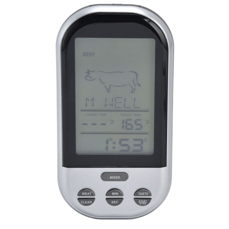 Wireless Thermometer Timer Overtime Alarm Function Practical Temperature Meter for