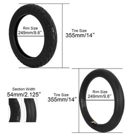 14X2.125 E-Bike Tire Tube,SOGIME 57-254 Tire and Inner Tube 2 Packs for Electric Bike Ride-On Scooter