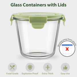 3Cup/23oz Glass Meal Prep Containers with Vented Lids Food Storage, 4 PACK