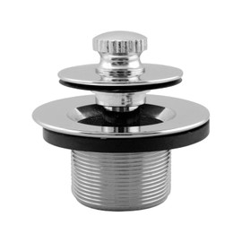 Westbrass 1-1/4" NPSM (1-5/8"-16 UNC-2A) Fine Thread Twist & Close Bath Drain Plug, Polished Chrome, 79438CP-F