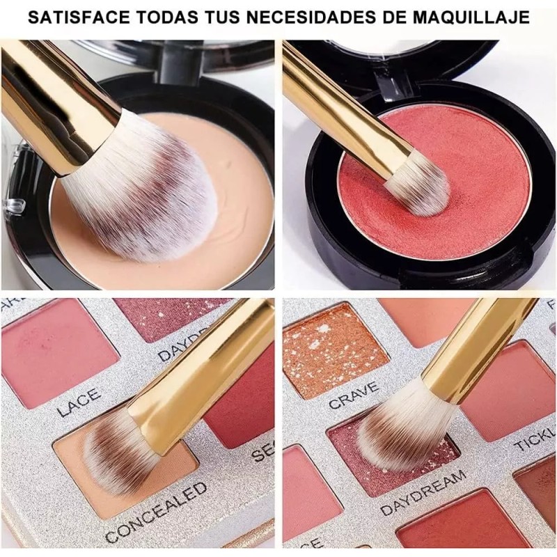 1 Brochas De Maquillaje Profesional 24 Pz Cerdas Sintéticas