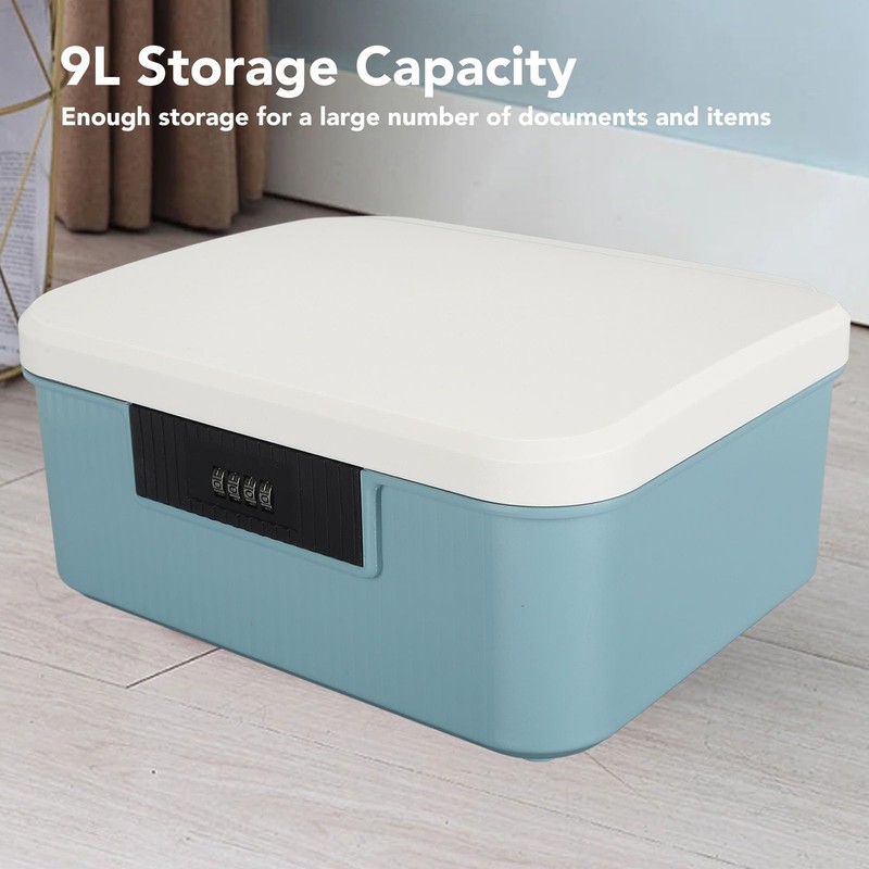 Combination Lock Box, 9L Capacity Double Layer Lockable Storage Box,