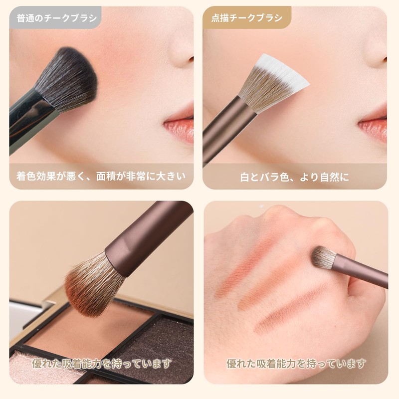 MSQ Makeup Brushes, Set of 10, Popular, Cheek Brush, Eye