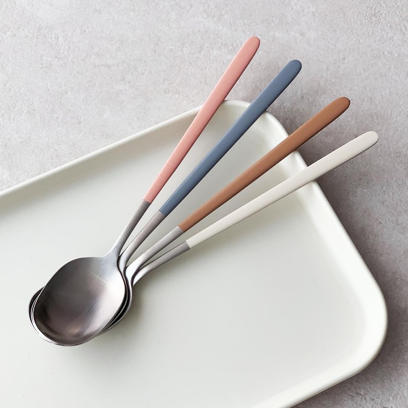 304 Stainless Steel durable Lightweight Korean-style Beautiful Cutlery Spoon and