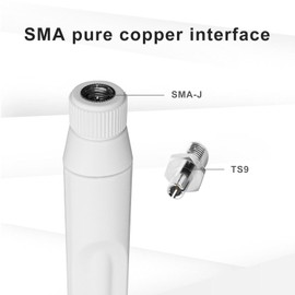 WiFi Antenna 5G LTE Antenna 2 Pieces WiFi SMA / TS9 Connector 700-6000MHz GSM/GPRS/2G/3G/4G/5G for WiFi Router, PC Desktop, USB Adapter, PCI-E Cards, Security IP Camera, FPV Camera Monitor, White
