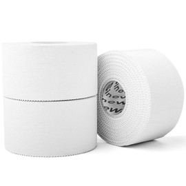 3-Pack White Athletic Tape, Easy Tear Sports Tape, Strong Adhesive Athletic Tape for Medical Trainers & Athlete, Suitable Tape for Hockey, Tennis, Gymnastics & Boxing