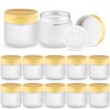 DMuuuDM 12 Pcs 2 Oz Frosted Glass Jar,Empty Refillable Glass