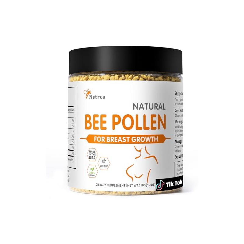 Bee Pollen for Breast Growth, 100% Organic & Raw, Superfood