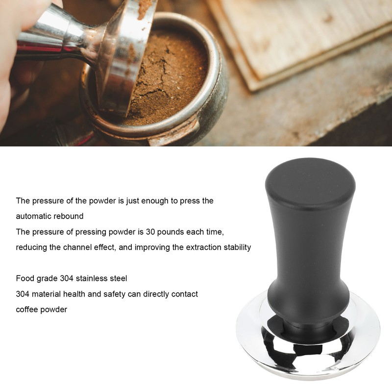 51mm Stainless Steel Coffee Tamper Flat Base Coffee Fine Powder