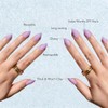 Uñas postizas cortas color almendra y lila, uñas acrílicas puntiagudas