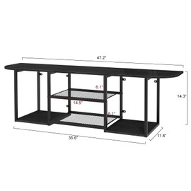 Floating TV Stand for 50 60 Inches TV,Wall Mounted Media Console with Open Storage Shelves，Modern Entertainment Center for Living Room,Bedroom (Black)
