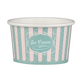 VEPATIM 100 Eisbecher aus Papier Patisserie ICE CREAM Motiv 125 ml 4oz