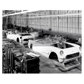 SHELBY COBRA CORVETTE ASSEMBLY LINE FACTORY WORKS 1953 8X10 PHOTO