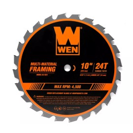 WEN BL1024 10" 24-Tooth Carbide-Tipped Professional Framing Saw Blade