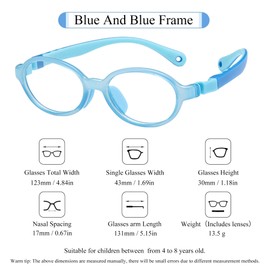 SooGree - Gafas de luz azul para niños con bloqueo de luz azul para adolescentes y niñas, pantalla de computadora, teléfono de TV para juegos, 4-8 Azul, 4 - 8 yrs old