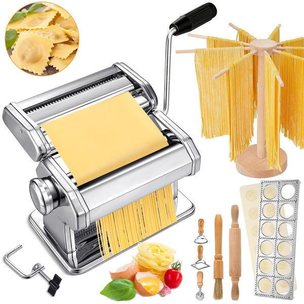 Hushee 8 Pcs Pasta Maker Machine Set Including Stainless Steel