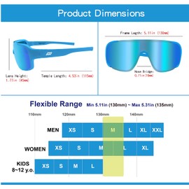 XII WY Children's Sunglasses Youth Baseball Sunglasses Lightweight TR90 Frame UV400 Sports Cycling Sunglasses for Boys Girls