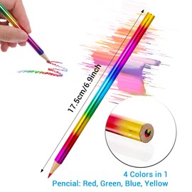 Pafeooui 96pcs Rainbow Colored Pencils – 4-in-1 Multicolor Wooden Pencils for Art Supplies, Small Gifts, Rewards & Creative Drawing