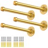 Gold Pipe Shelf Brackets 10 Inch, Industrial Metal Vintage Shelving