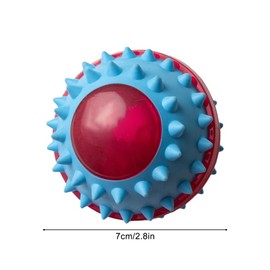 MiOYOOW Dog Chewing Ball, Interactive Dog Teething Toy Bite Resistant Dog Toy Ball with LED Flash Light for Small Medium Dogs (Diameter 2.8")