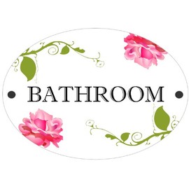 Shabby Chic Bathroom Door Plaque Sign (Bathroom)