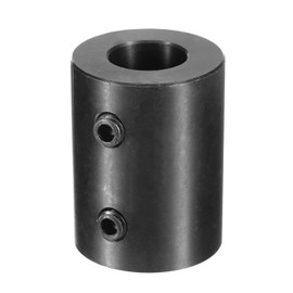 uxcell Shaft Coupling 3/4" Bore, 1-1/2" OD, 2" Length, Black Oxide Plated Steel Rigid Coupling, Motor Wheel Coupler, (2 Set Screws)