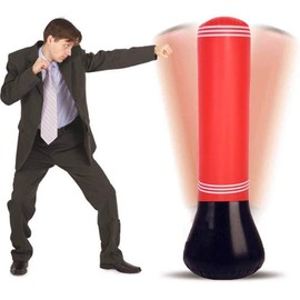 63inch Tall Inflatable Stress Punch Tower Free Standing Box Boxing Fun Workout Bag + Free Foot Pump