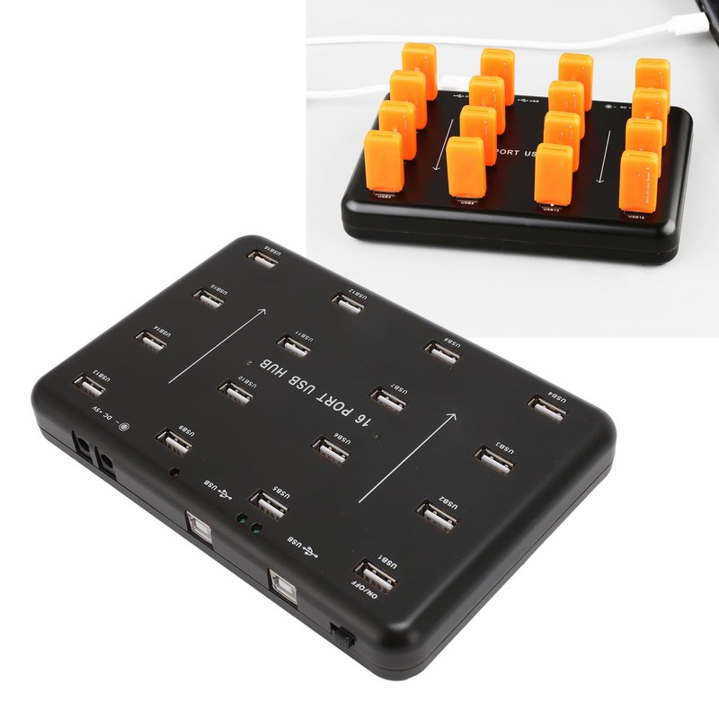 16 Port USB2.0 Hub, 480Mbps Hard Drive Cloner, U Flash