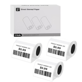 FLYFAR Direct Thermal Labels, 2'' X 1.18'' (50 x 30 mm) Thermal Sticker Label Paper, Thermal Printer Labels for UPC, Barcodes, Postage, Address, 115 Labels/Roll, 3 Rolls