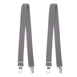 Azarxis Elastic Mitten Gloves Clips Stainless Steel Grip for Toddler Kids Adults (Gray - 2 Pieces, 47.24 Inch)