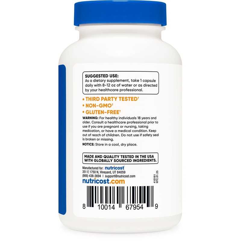 Nutricost Vitamin B1 (Thiamine) 500mg, 120 Capsules