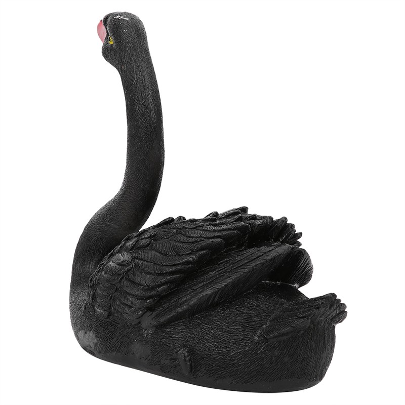Outdoor Cute Floating Simulation Black Swan Ornament for Garden Courtyard