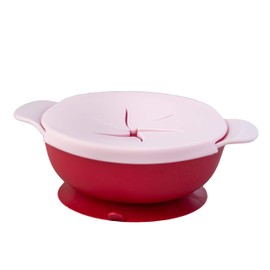 Plato para Snack PAPU BABY con popote desmontable y base de succión (Rosa)