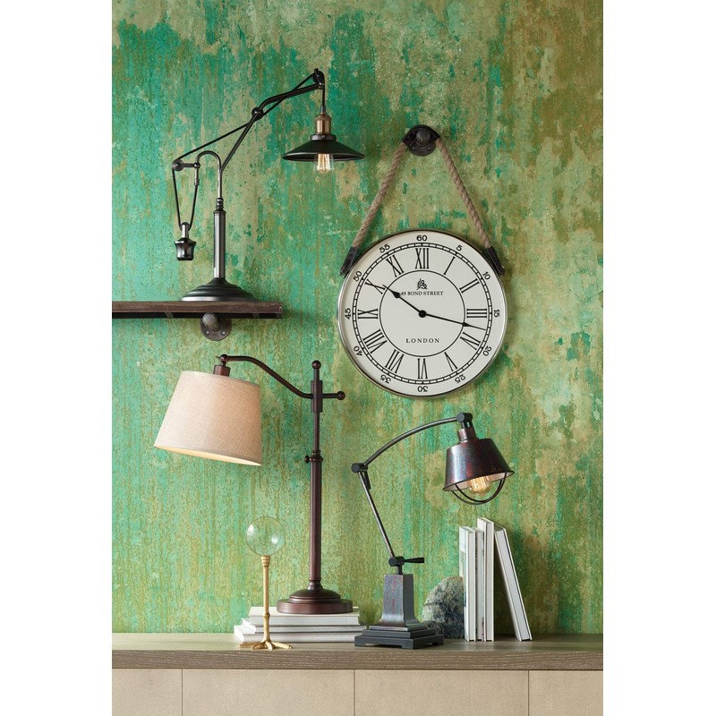 Adley Downbridge Style Desk Table Lamp Adjustable Height Bronze Metal
