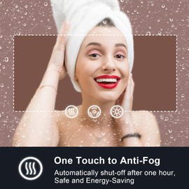 Bathroom Mirror for Wall 24 "x 40" with Front and Backlit Lights, Double LED Vanity Mirror with Lights, Anti-Fog, Shatter-Proof, Memory, Stepless Dimmable Wall Mirrors