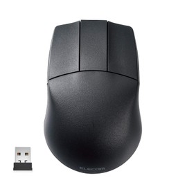 Elecom M-CAD01DBBK Wireless Mouse, Receiver Included, Size M, For CAD, 3 Buttons, Wheelless, Symmetrical, 600/1200 Counts, 2 Levels of Adjustment, Black