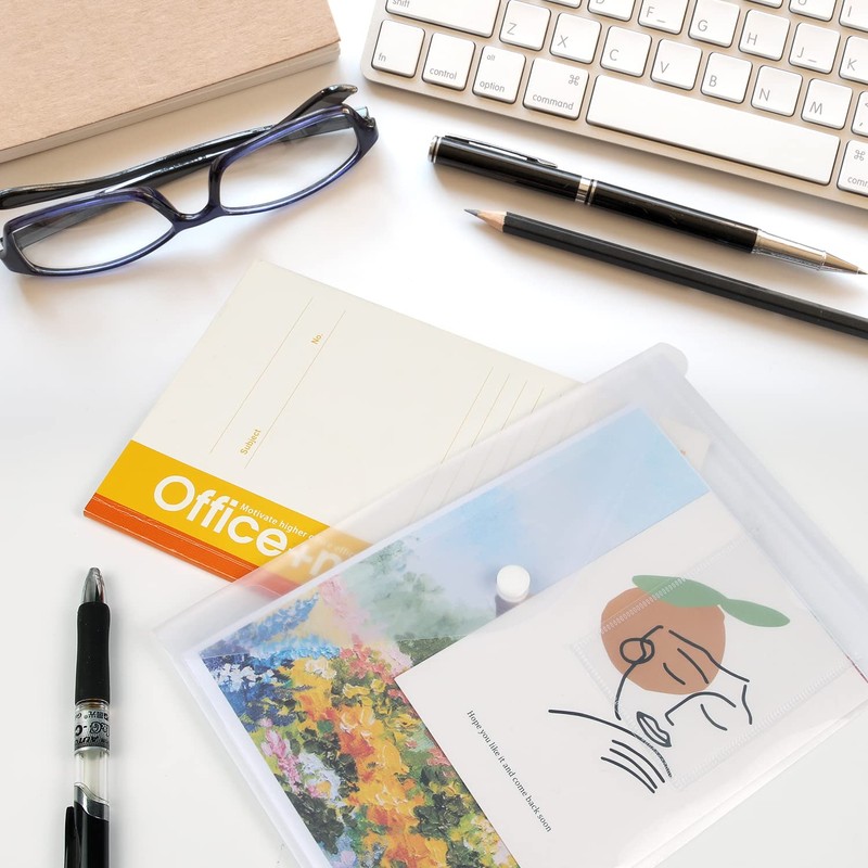 A5 Plastic Wallets Clear - 24 Pcs Popper Wallet Polypropylene