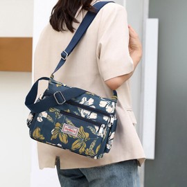 FAVORTALK Cross Body Bag Women Ladies Crossbody Bags with Multi Pockets Nylon Water Resistant Handbag with an Adjustable Strap Large CapacitY Blue Messenger Bags for Work Hiking,B39308