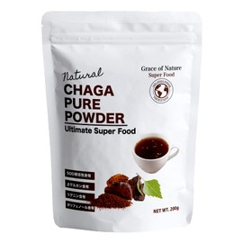 Grace of Nature チャーガ パウダー 粉末 無添加 チャーガ茶 カバノアナタケ 白樺のキノコ ロシア産 200g