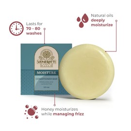 VENERATTI Conditioner Bar - Vegan, Made in the US - For All Hair Types - Solid Conditioner Free of Parabens - With Mango Butter and Jojoba Oil (Moisture)