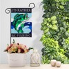 Fishing Garden Flag Stand Kit Wall Hanging Decor for Home