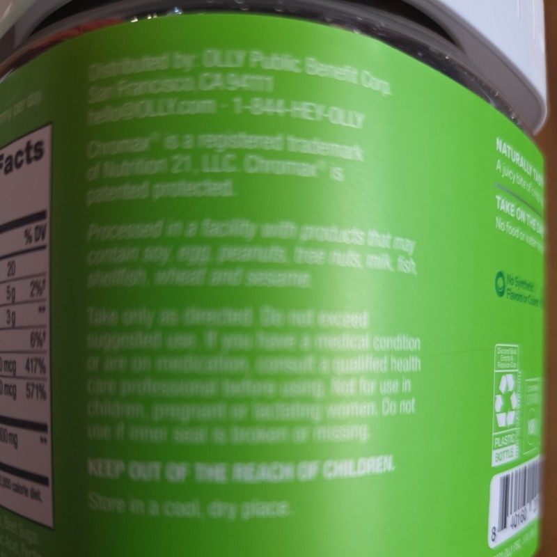 OLLY Metabolism Gummy Rings,Apple Cider Vinegar,Apple Flavor w/ Other Natural