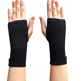 Kuangmi Compression Wrist Support Sleeve Palm Hand Brace Carpal Tunnel (Medium (Pack of 2))