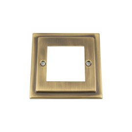 Victorian Antique Dark Brass - Modular Data Grid Outlet Faceplate - 50 x 50 mm