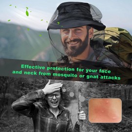 tupi Premium Mosquito Head Net Mesh, 1 Pack Bug Face Net for Fly & Mosquito Protection | Ultra Large & Long, Finest Holes for Camping, Hiking, Fishing, Gardening, Safari, Fits All Hats for Men & Women